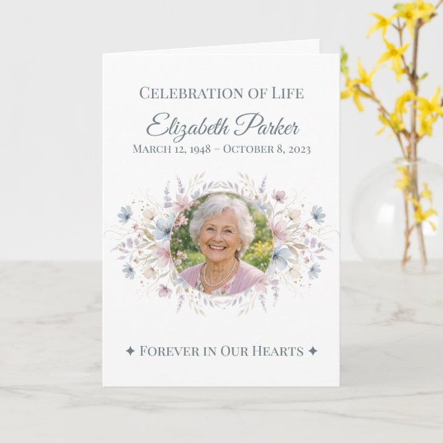 Carte Butterfly Floral Funeral Program Template (Fleur jaune)