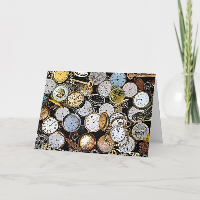 Carte Ça fait trop longtemps, Miss Pocketwatches (Devant)