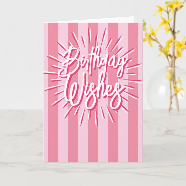 Carte Cabana rayures "Voeux d'anniversaire" éclater en r (Fleur jaune)