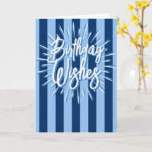 Cabana Stripes "Vœux d'anniversaire" Éclate en ble