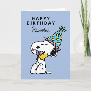 Carte cacahuètes   Snoopy & Woodstock Boissons d'anniver