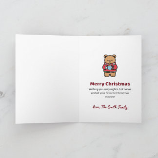 Carte Cacao Chaud et Films de Noël Personnalisés