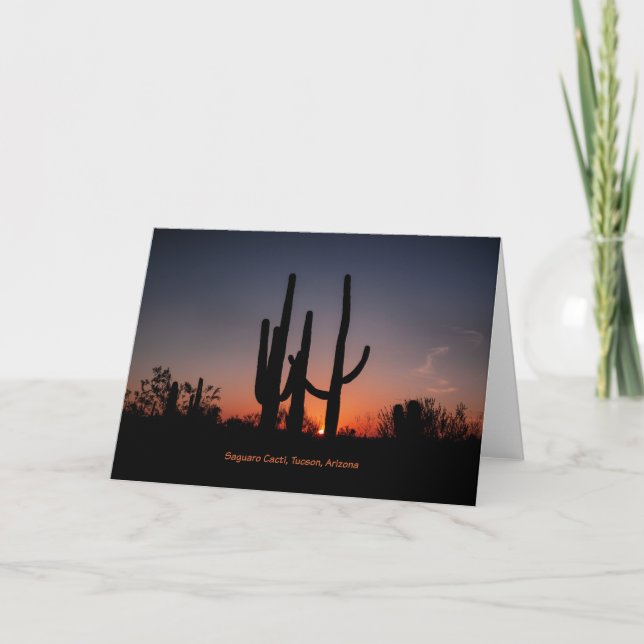 Carte Cactus du Saguaro au coucher du soleil (Devant)