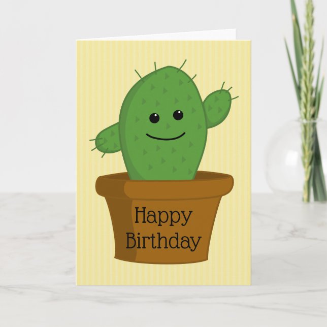 Carte Cactus Joyeux anniversaire (Devant)