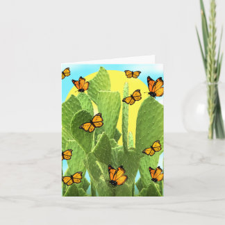 Carte Cactus Whimsical Et Papillons