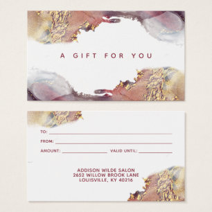 Carte-cadeau à encre liquide d'art moderne violet