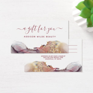 Carte-cadeau à l'aquarelle liquide moderne violett