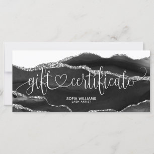 Carte cadeau Agate en argent noir moderne