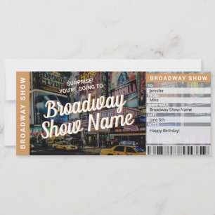 Carte Cadeau Billet de Spectacle Musical Broadway