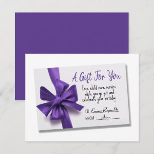 Carte cadeau Birthday Purple Bow