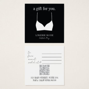 Carte cadeau Boutique Lingerie noir blanc de luxe