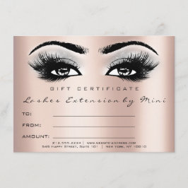 Carte Cadeau cadeau de certificat de maquillage rose ros