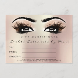 Carte Cadeau cadeau de certificat de maquillage rose ros