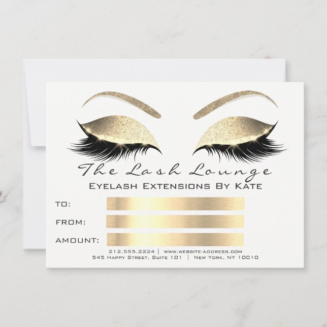 Carte Cadeau Certificat de Maquillage Lux Lashes Blanc O (Devant)