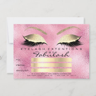 Carte Cadeau Certificat de Maquillage Rose Pink Or