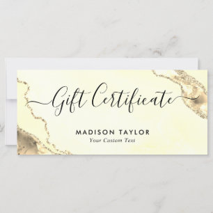 Carte cadeau Classic Yellow Gold Agate Certificate