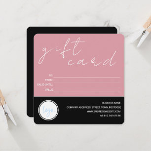 CARTE CADEAU CLIENT LOGO D'AFFAIRES BLUSH ROK NOIR