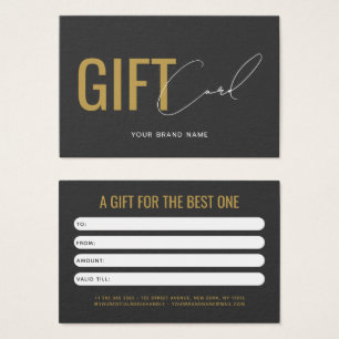 Carte cadeau client moderne professionnelle gris o