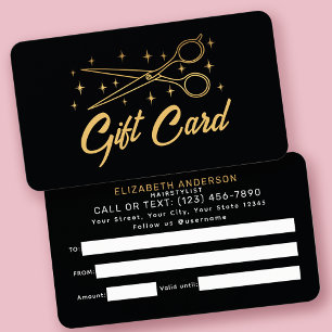 Carte cadeau Coiffeur rétros Noir & Or