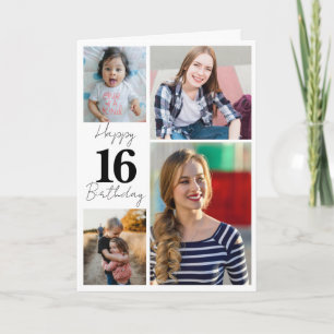 Carte Cadeau commémoratif de collage photo de 16 ans