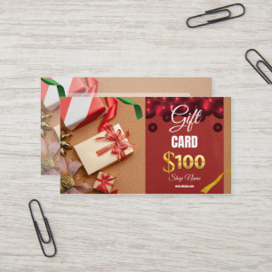 Carte cadeau d'affaires 100 $