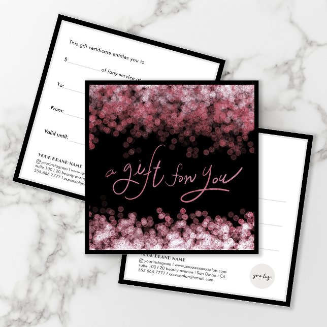 Carte cadeau d'affaires Chic Pink Sparkle Salon (Créateur téléchargé)
