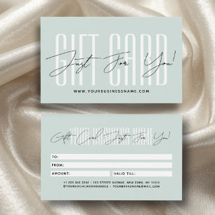 carte cadeau d'affaires typographie script moderne
