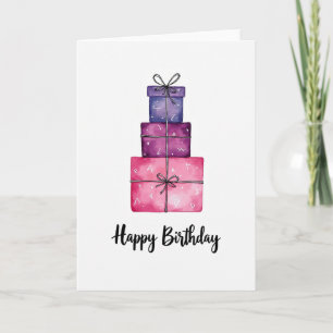 Carte cadeau d'anniversaire aquarelle douce