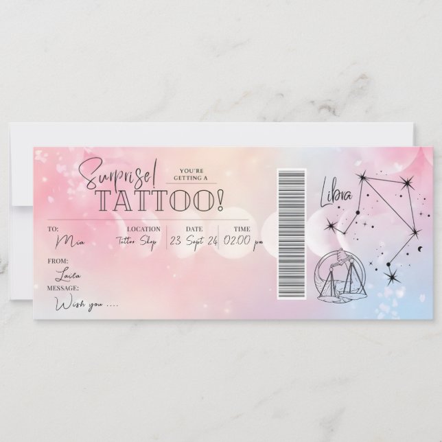 Carte Cadeau d'Anniversaire avec Tatouage Personna (Devant)