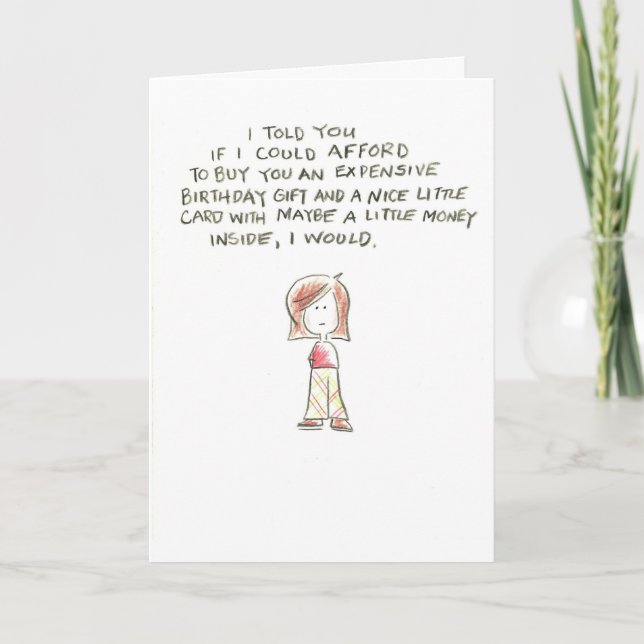 Carte cadeau d'anniversaire de dépenses de femme (Devant)