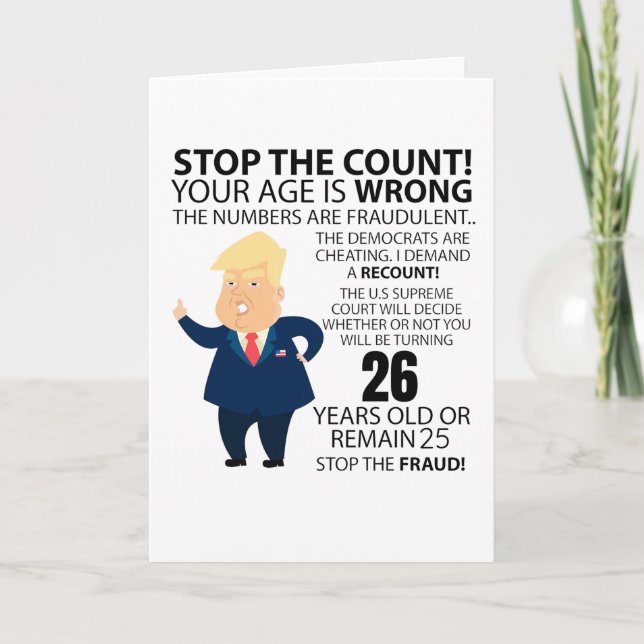 Carte Cadeau d'anniversaire drôle de 26 ans Joyeux anniv (Devant)