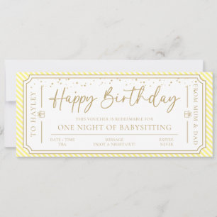 Carte cadeau d'anniversaire Jaune Bébé