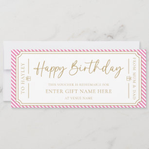 Carte cadeau d'anniversaire rose joyeux