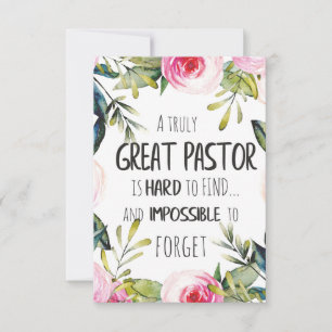 Carte Cadeau d'appréciation pour le pasteur Citation de
