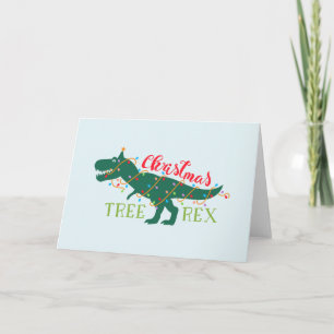 Carte Cadeau d'arbre de Noël Dino Dinosaure Drôle T-Rex