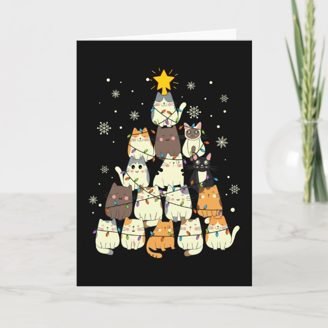 Carte Cadeau d'arbre de Noël pour chat, décoration pour  (Devant)