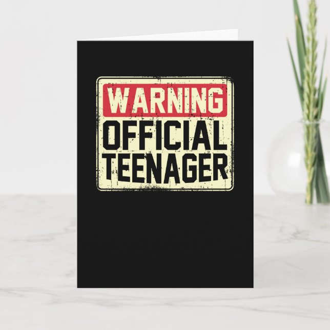 Carte Cadeau d'avertissement d'adolescent officiel (Devant)