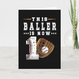 Carte Cadeau de 1er anniversaire Joueur de baseball Garç