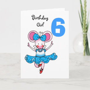 Carte Cadeau de 6e anniversaire pour une fille, ballerin