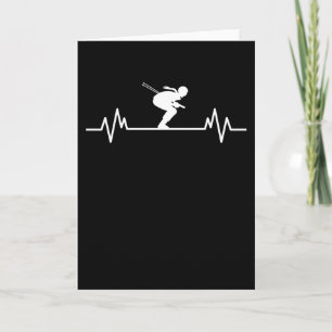 Carte Cadeau de battements de coeur de ski plaisir de sk