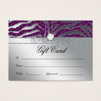 Carte cadeau de bijoux luxe Zebra Plum étincelle e