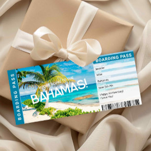 Carte cadeau de carte d'embarquement pour voyage s