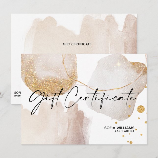 Carte cadeau de certificat Abstrait simple et mode (Devant / Derrière)