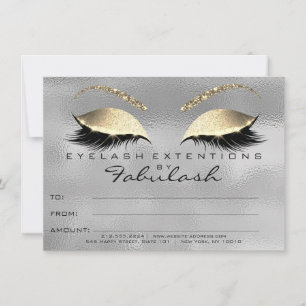 Carte Cadeau de Certificat de Maquillage d'Extension de