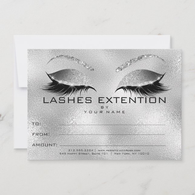 Carte Cadeau de Certificat de Maquillage Extension de Ci (Devant)