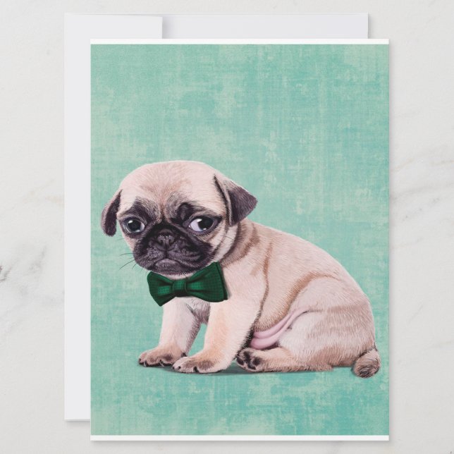 Carte Cadeau De Chien Carlin Cute| Chien Mignard Pour An (Devant)