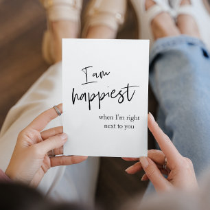 Carte Cadeau de citation romantique noire tendance