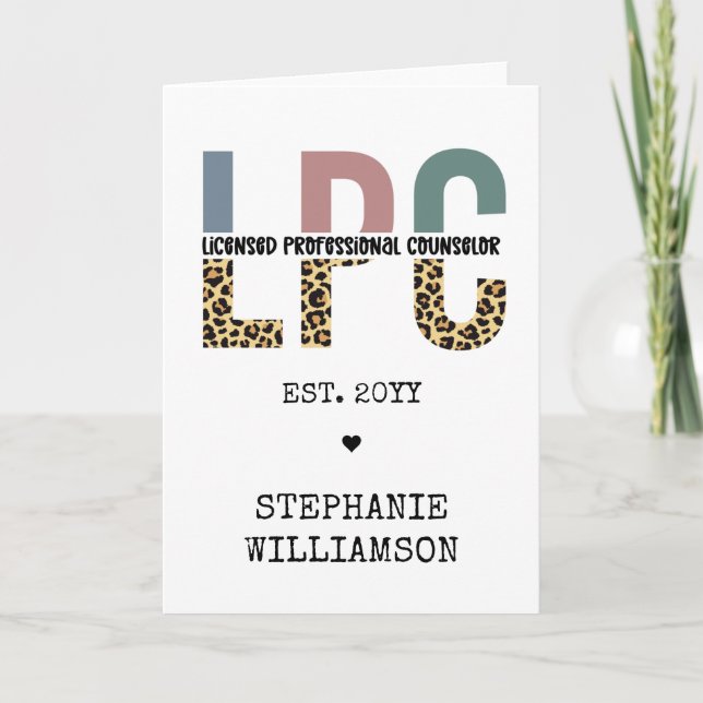 Carte Cadeau de conseiller professionnel autorisé LPC pe (Devant)