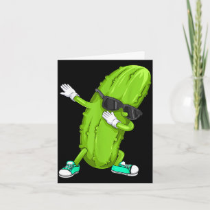 Carte Cadeau de cornichon drôle qui fait dab _ Concombre