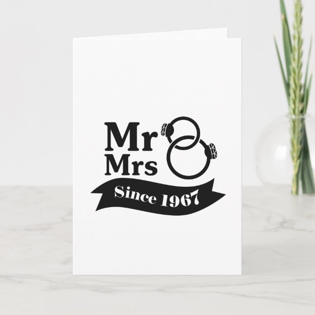 Carte Cadeau de couple pour les 50 ans de mariage Mr et  (Devant)